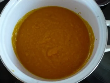 Kürbis - Möhrensuppe mit Krabben und Dill - Rezept - Bild Nr. 3