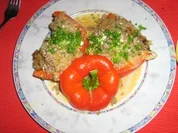 Paprika gefüllt mit Sauerkraut und Hack - Rezept