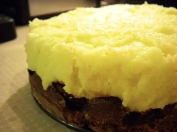 Rezept: Kuchen: Grießtorte mit Kirsch-Nuss-Schoko-Boden Bild Nr. 2 Kuchen: Grießtorte mit Kirsch-Nuss-Schoko-Boden - Rezept - Bild Nr. 2