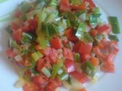Paprika-Lauchzwiebel-Pfanne - Rezept