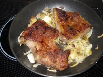 Rinderleber mit Kartoffelpüree und Salat..Bilder sind dabei - Rezept - Bild Nr. 4