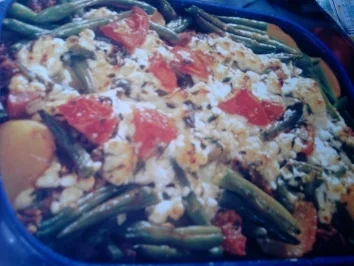 Rezept: Bohnen-Hack-Auflauf mit Käsehaube Bohnen-Hack-Auflauf mit Käsehaube - Rezept