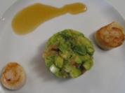 Jakobsmuschel-Caipirinha in Limetten-Cachaca-Soße und Avocado-Chili-Relish - Rezept