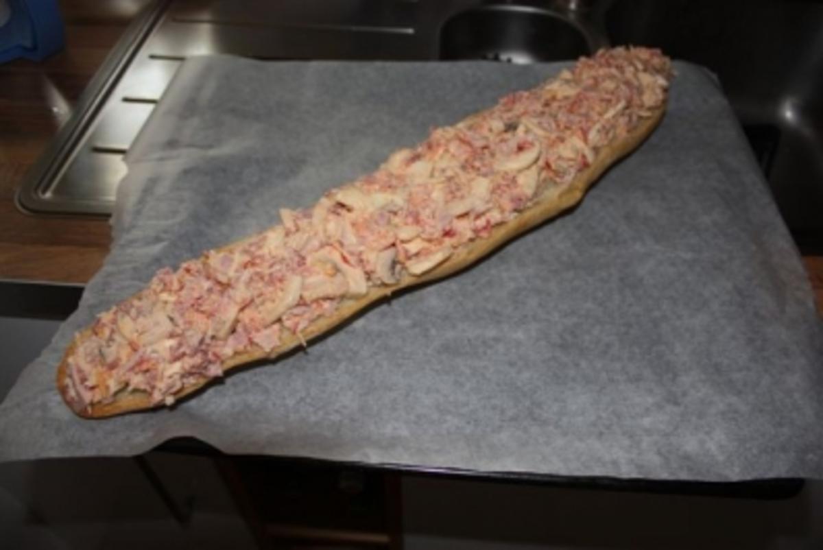 Pizzabaguette mit Salami und Gekochter Schinken - Rezept mit Bild ...