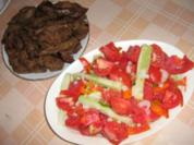 Lamm Leber mit Serbischem Salat - Rezept