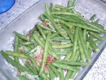 !!! Putensteaks !!! mit Kroketten und Speckbohnen - Rezept - Bild Nr. 2
