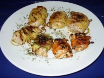 Fleischstücke in Spiralgemüse gewickelt - Rezept - Bild Nr. 2