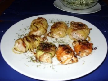 Fleischstücke in Spiralgemüse gewickelt - Rezept - Bild Nr. 6