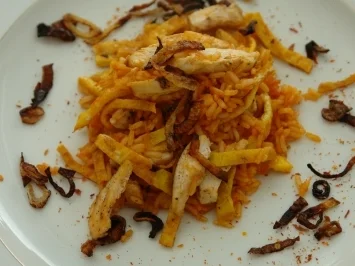 Rezept: Gebratener Reis mit Hähnchen Bild Nr. 2 Gebratener Reis mit Hähnchen - Rezept - Bild Nr. 2