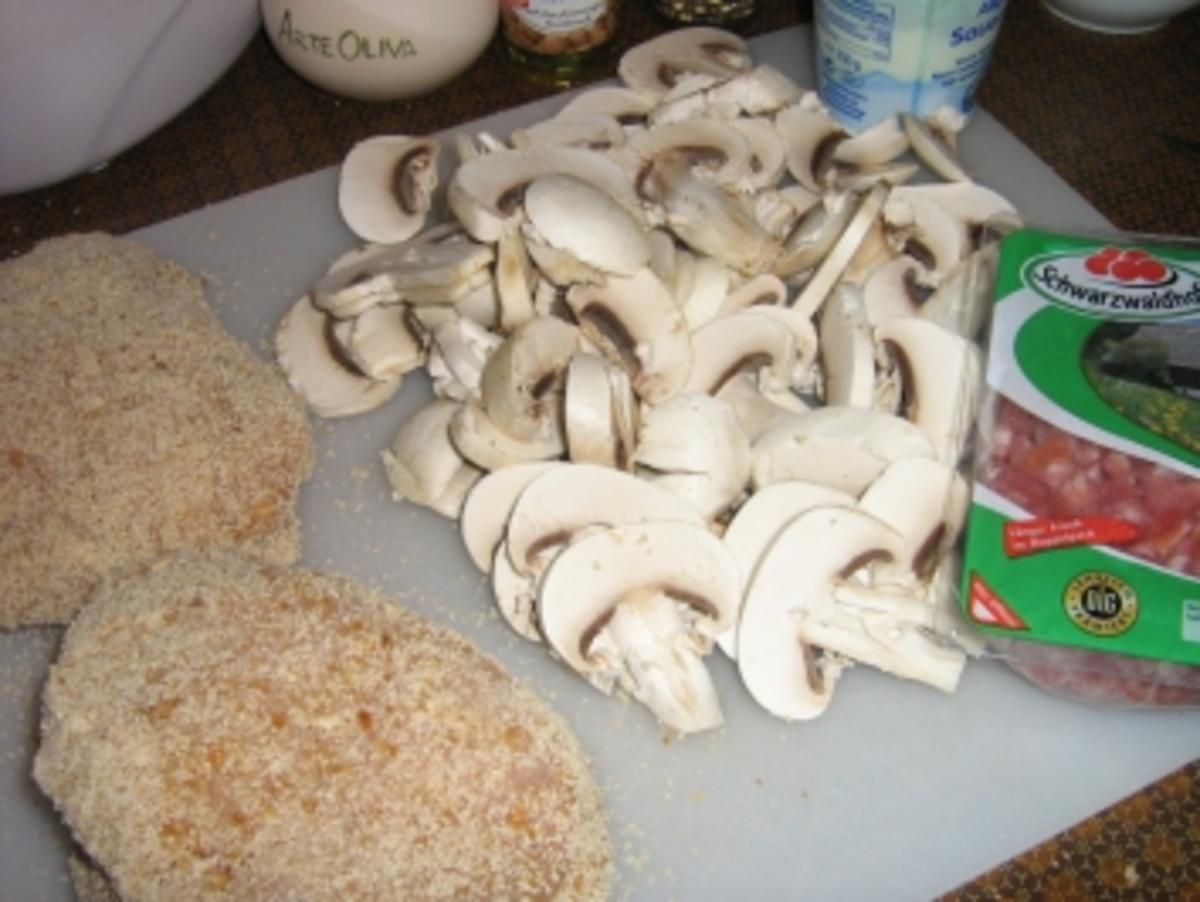 Cordon Bleu mit Tagliatelle in Champignon-Sauce - Rezept - Bild Nr. 2