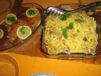 Cordon Bleu mit Tagliatelle in Champignon-Sauce - Rezept - Bild Nr. 7