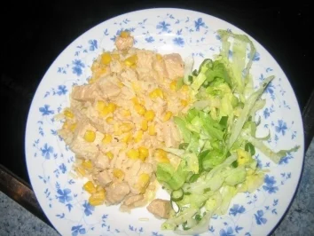 Putengeschnetzeltes mit Sahne und Reis - Rezept