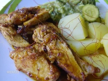 Rezept: Knusprige Hähnchenbrustscheiben mit Ahornsirup-Soße Bild Nr. 3 Knusprige Hähnchenbrustscheiben mit Ahornsirup-Soße - Rezept - Bild Nr. 3