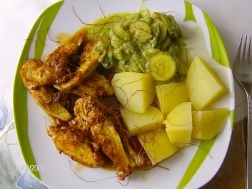 Rezept: Knusprige Hähnchenbrustscheiben mit Ahornsirup-Soße Knusprige Hähnchenbrustscheiben mit Ahornsirup-Soße - Rezept