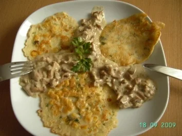 Rezept: Maispuffer mit Pfifferlingen Maispuffer mit Pfifferlingen - Rezept