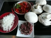 BEILAGE :Gefüllte Riesenchamignons mit Roquefortkäse - Rezept