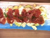 Melone und Büffelmozzarella mit Parmaschinken - Rezept