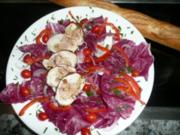BEILAGE/SALAT:Gefülltes Hähnchenbrustfilet mit Thunfischcreme zu Salat - Rezept
