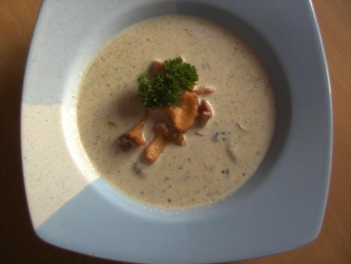 Suppen: Bärlauchcremesüppchen mit Pfifferlingen - Rezept