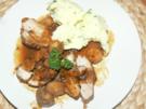 Herzhaft scharfer Schweinerollbraten mit Kartoffel-Petersilienpüree - Rezept