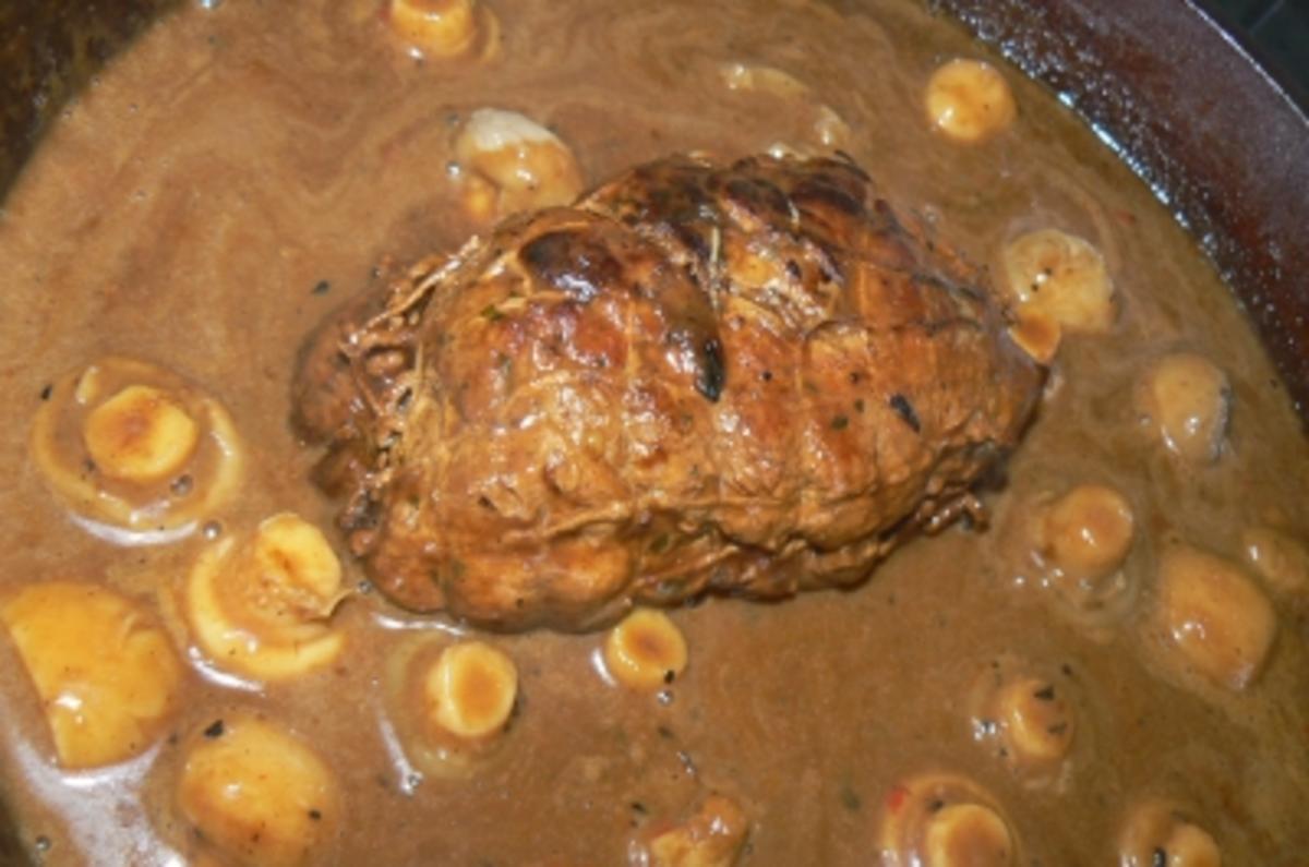 Herzhaft scharfer Schweinerollbraten mit Kartoffel-Petersilienpüree - Rezept - Bild Nr. 6