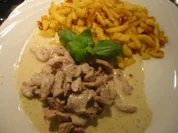 Kalbsgeschnetzeltes an Limonenschaum - Rezept