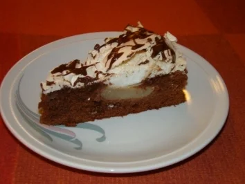 Rezept: Birnen - Schokoladetorte mit Schneehäubchen Bild Nr. 2 Birnen - Schokoladetorte mit Schneehäubchen - Rezept - Bild Nr. 2