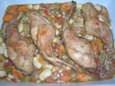 Rezept: Cassoulet mit Kaninchenkeulen (etwas aufwändig, aber sehr sehr lecker) Cassoulet mit Kaninchenkeulen (etwas aufwändig, aber sehr sehr lecker) - Rezept