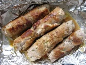 Schnitzelröllchen mit Schinken-Kräuterfüllung - Rezept - Bild Nr. 4