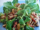 Rezept: Feldsalat mit Champignons und Speck Feldsalat mit Champignons und Speck - Rezept