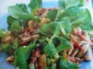 Feldsalat mit Champignons und Speck - Rezept