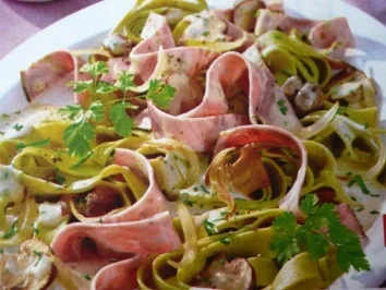 Rezept: Bandnudeln mit Schinkensahnesoße Bandnudeln mit Schinkensahnesoße - Rezept