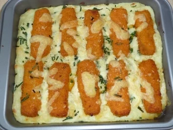 Fischstäbchenauflauf - Rezept