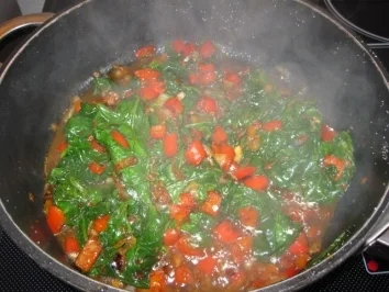 Schweinefilet auf frischem Paprika-Blattspinat - Rezept - Bild Nr. 5