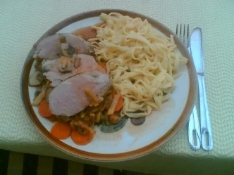 Schweinelende auf Gemüse-Champignonnest - Rezept - Bild Nr. 2