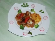 Medaillons vom Schwein mit ganzen Champignonköpfen,Broccoli an Kartoffelrösti - Rezept