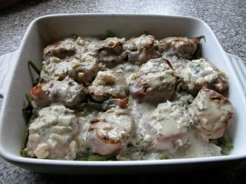 Rezept: Medaillons in Serrano im Bohnenbett Medaillons in Serrano im Bohnenbett - Rezept