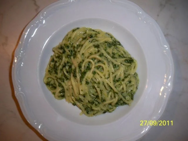 spinat-parmesan-pasta - Rezept