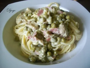 Bunte - Käse - Sahne - Nudeln - Rezept