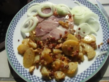 Kartoffel -Eisbein in Aspik mit Bratkartoffeln - Rezept