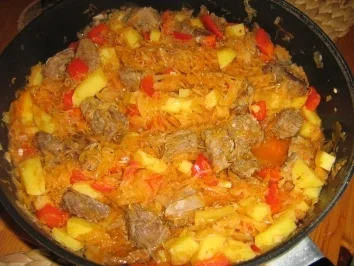 Gulaschpfanne vom Rind  -  Szegediner Art - Rezept - Bild Nr. 9