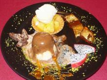 Goldiges Quittengelee, Two in one cream, Hippe Ananas - Royaltons dessert tray - Rezept