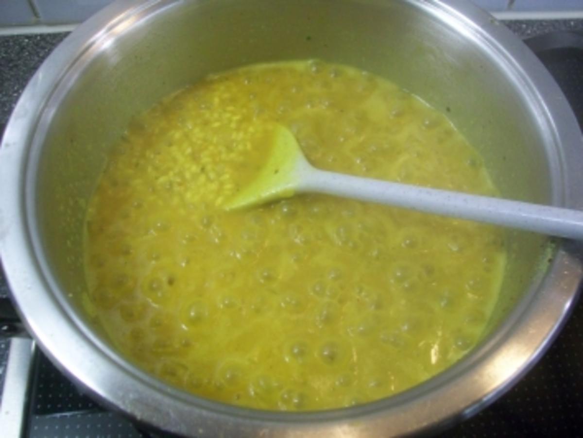 Hühnchenbrust mit Feigen und roten Zwiebeln an Curry-Apfel-Risotto - Rezept - Bild Nr. 5