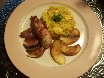 Hühnchenbrust mit Feigen und roten Zwiebeln an Curry-Apfel-Risotto - Rezept - Bild Nr. 10