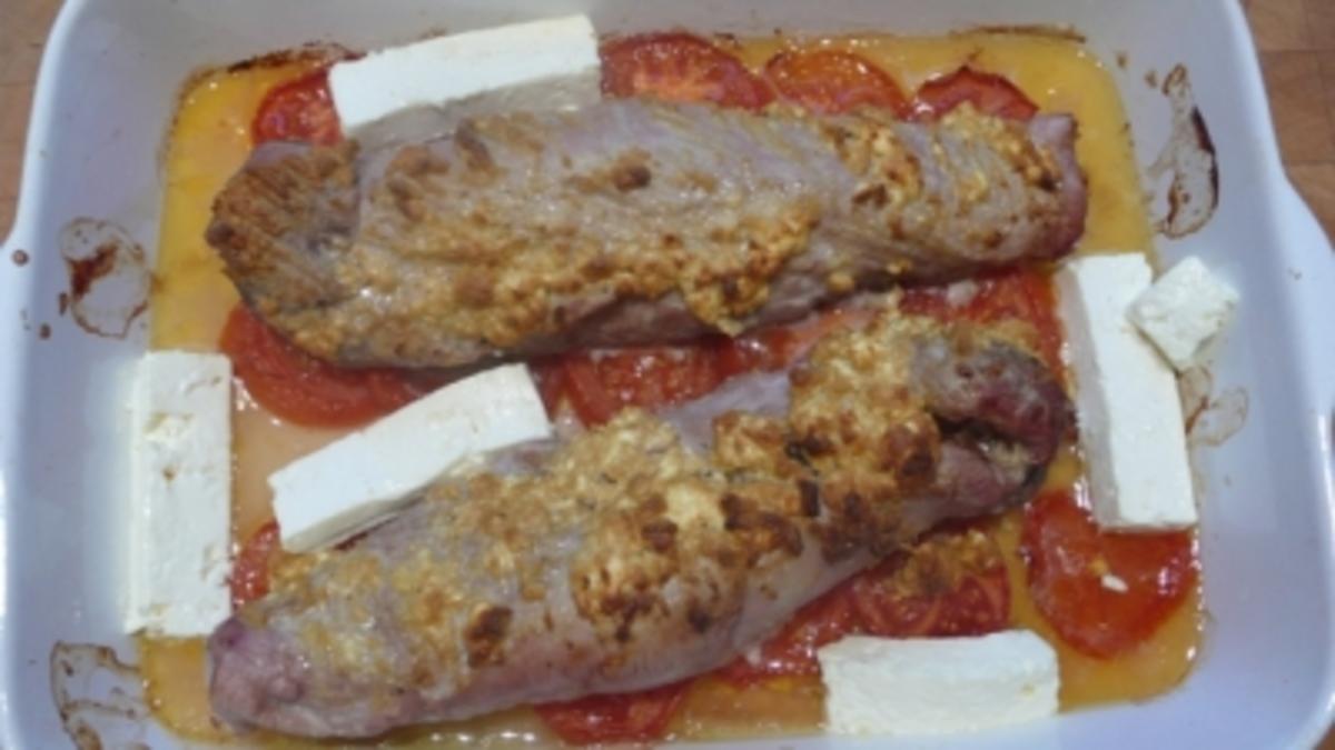 Bilder für Pizzakatzes Schweinefilet mit Kurkuma-Fetakruste - Rezept