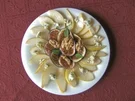 Birnen-Feigen-Carpaccio mit Edelpilzkäse - Rezept