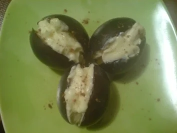 Rezept: Fingerfood "Pflaumen mit weißer Schokocreme" Fingerfood "Pflaumen mit weißer Schokocreme" - Rezept