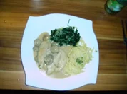 Hähnchenfilet mit Champignons auf Tagliatelli - Rezept