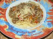 bunte Spaghetti bolognese - Rezept