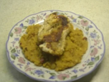 Fleisch - Putenschnitzel auf scharfem Linsengemüse - Rezept